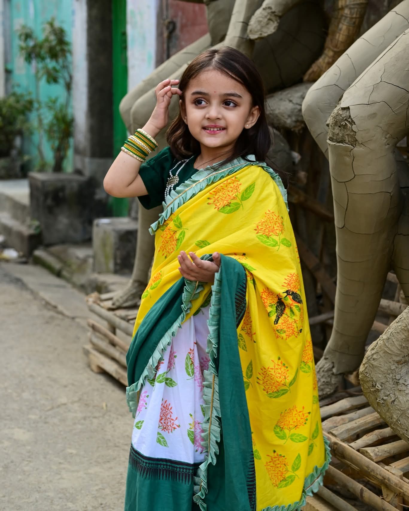 RONGON PHOOL KIDS SAREE