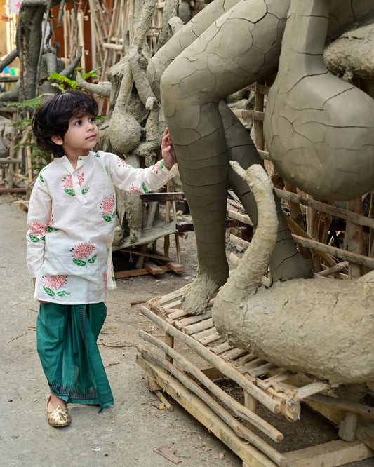 RONGON PHOOL KIDS KURTA-DHUTI SET