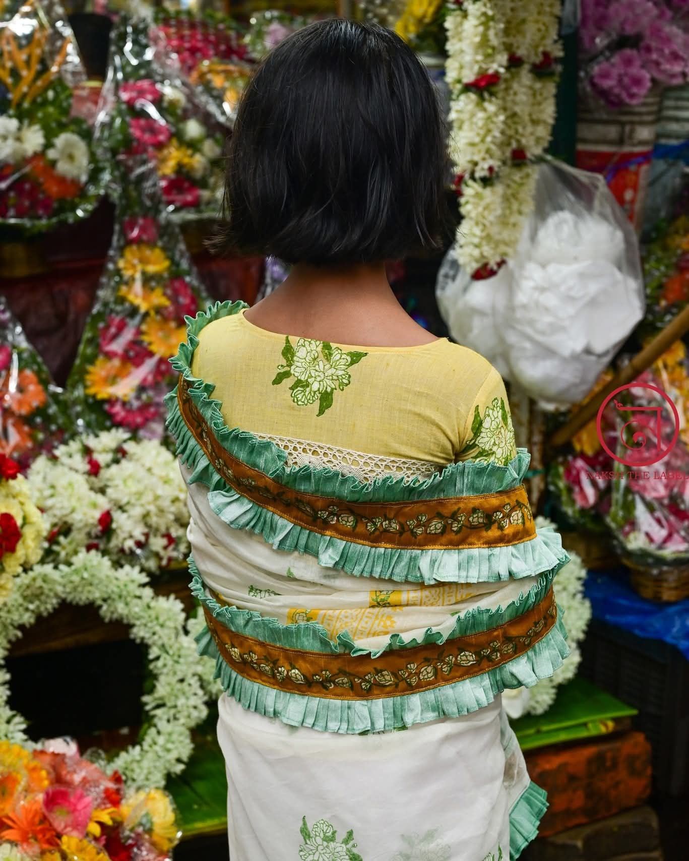 MOGRA BLOCK PRINTED KIDS SAREE