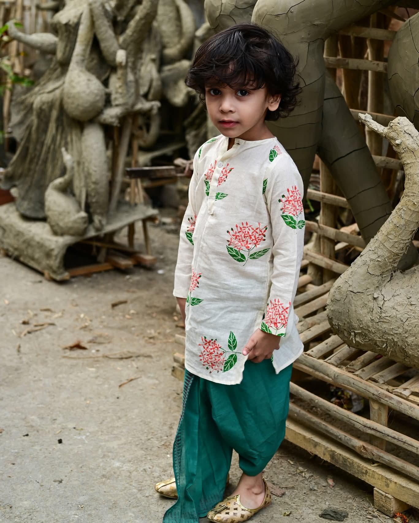 RONGON PHOOL KIDS KURTA-DHUTI SET