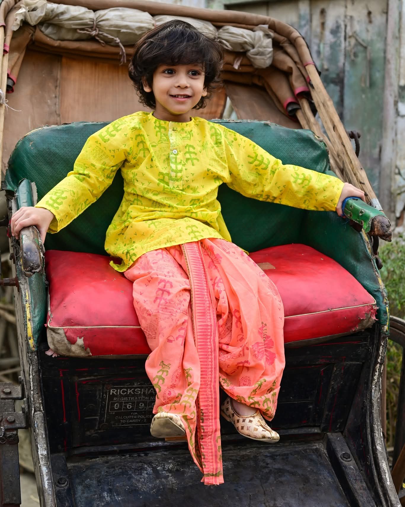 Village Printed KIDS KURTA-DHUTI SET