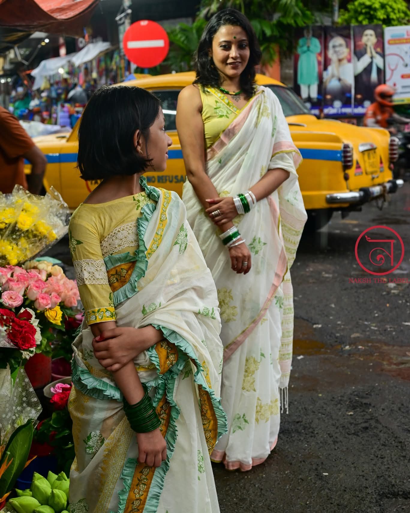 MOGRA BLOCK PRINTED KIDS SAREE