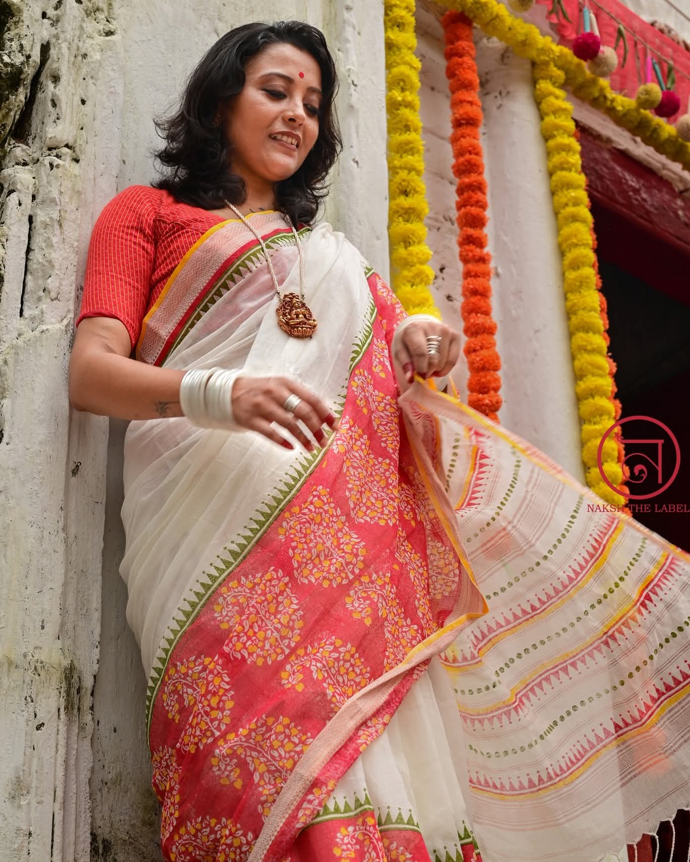 AMRAPALI HAND BLOCK PRINTED COTTON SAREE