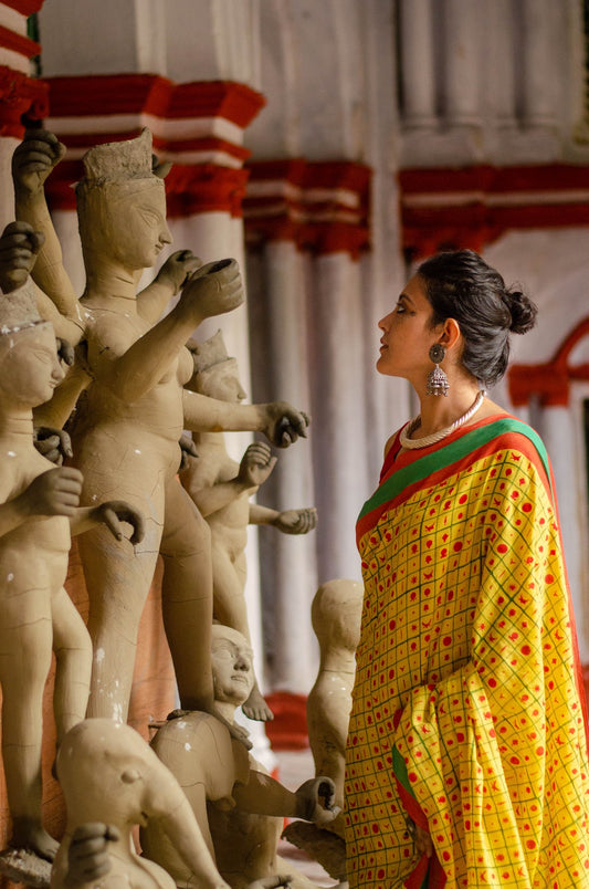 BINDIS OF INDIA 002 - HAND BLOCK PRINTED SAREE