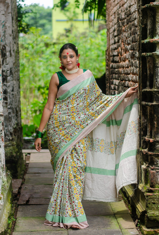 MEHFUZ 003-HANDWOVEN COTTON SAREE