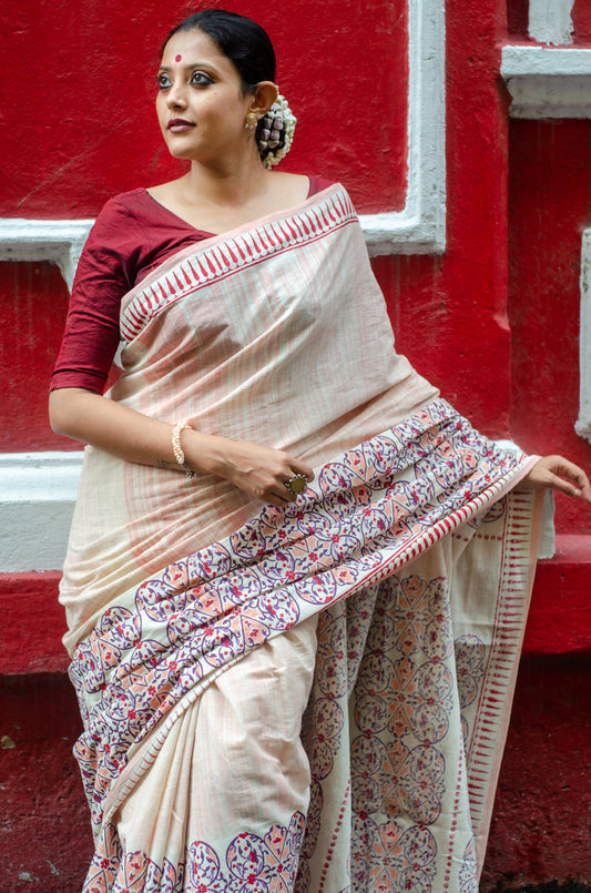 MEHFUZ 004- HANDWOVEN COTTON SAREE