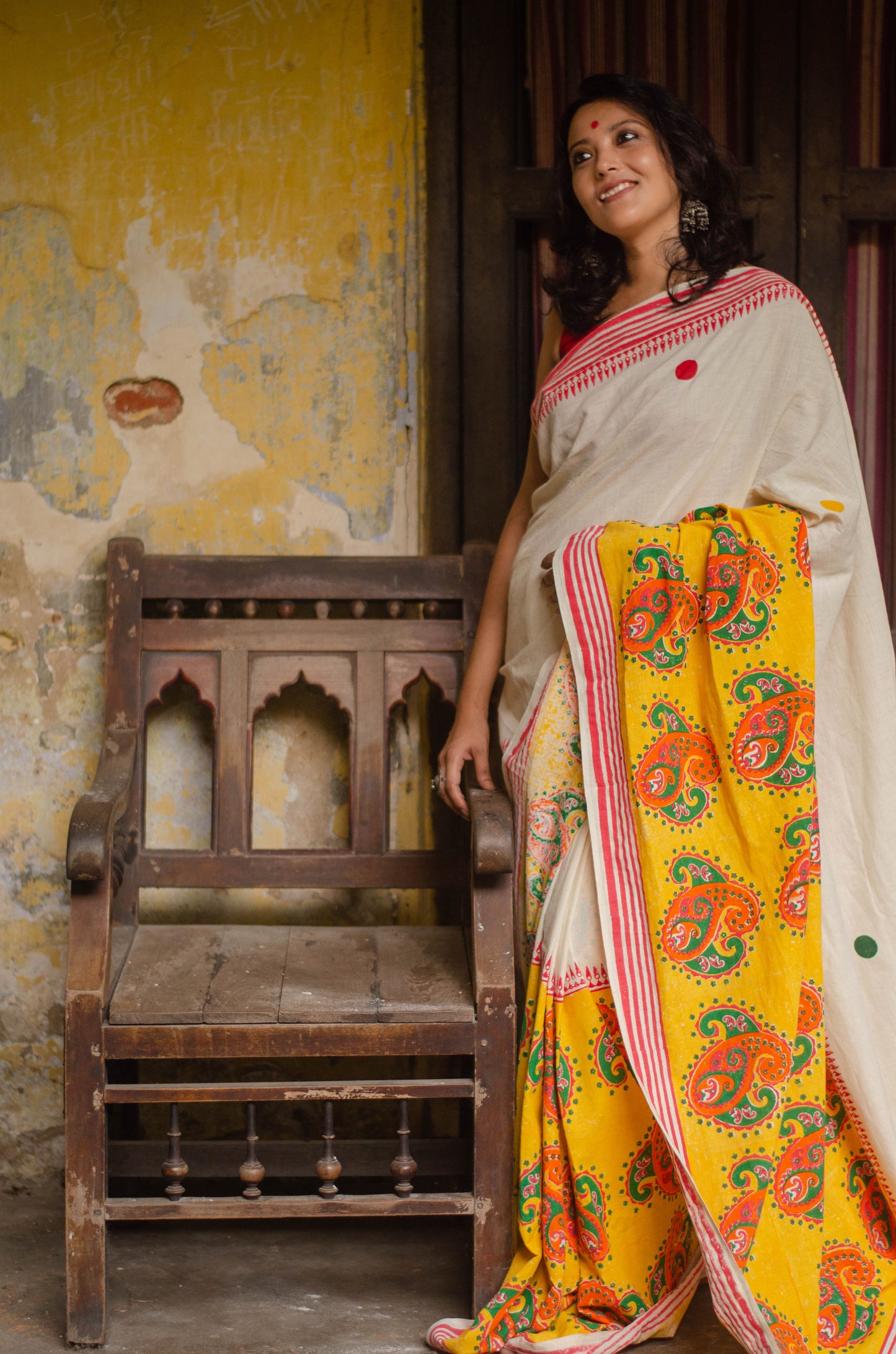 PAISLEY Hand Block Printed Saree 001