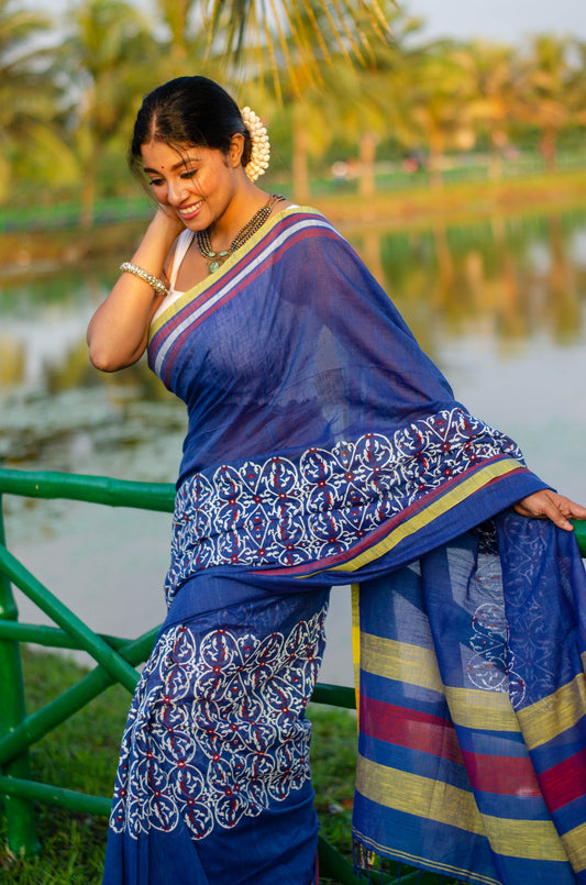 MEHFUZ 005-HANDWOVEN COTTON SAREE