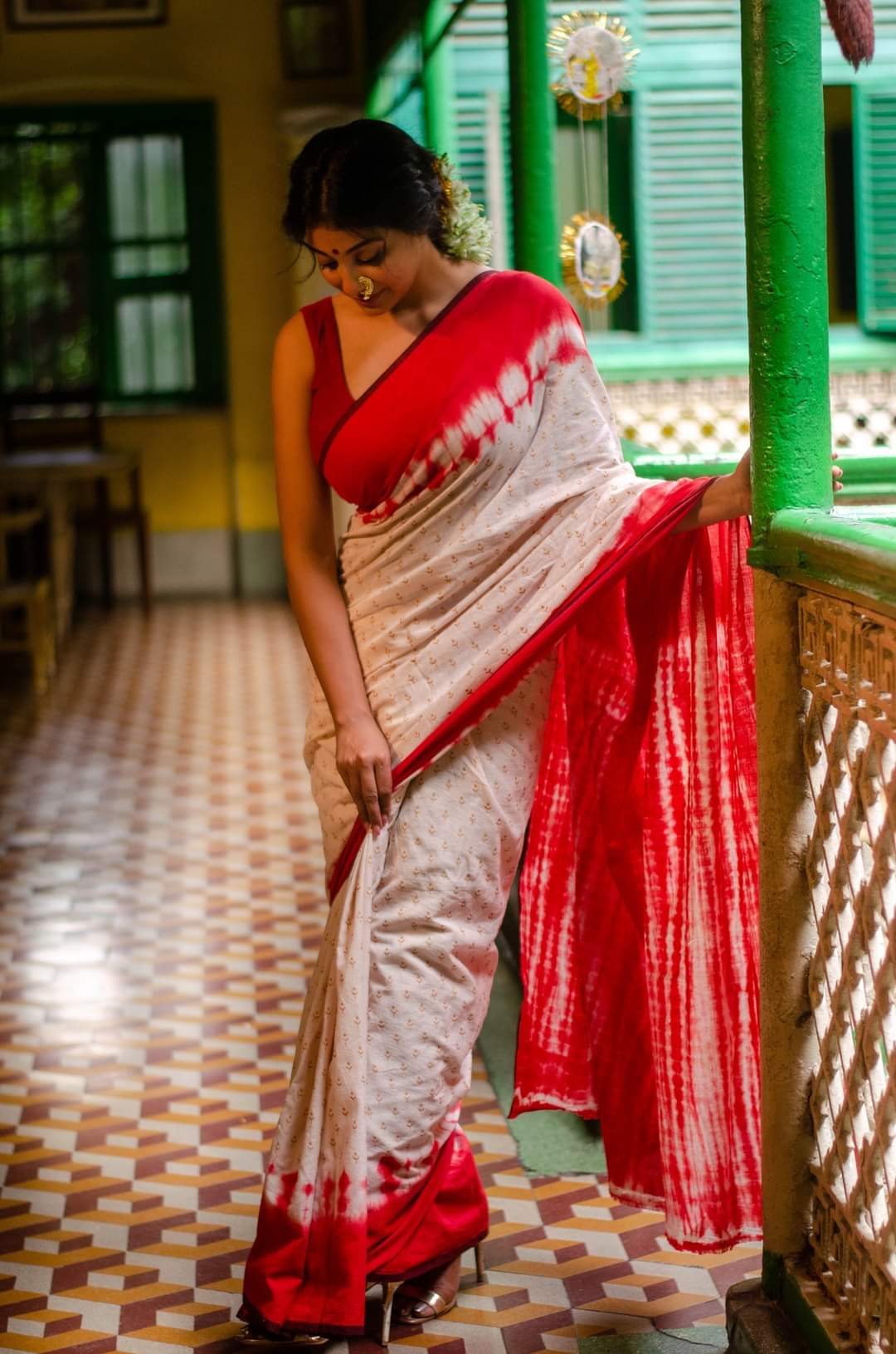 DOSHOMI -  HANDLOOM TIE-DYE SAREE