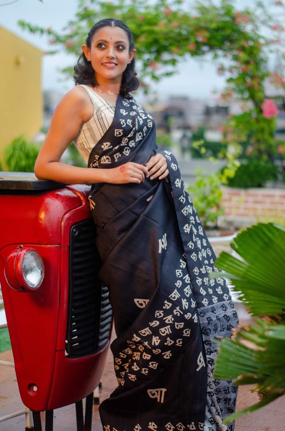 BORNOMALA 003 - PURE MULBERRY PRINTED SILK SAREE