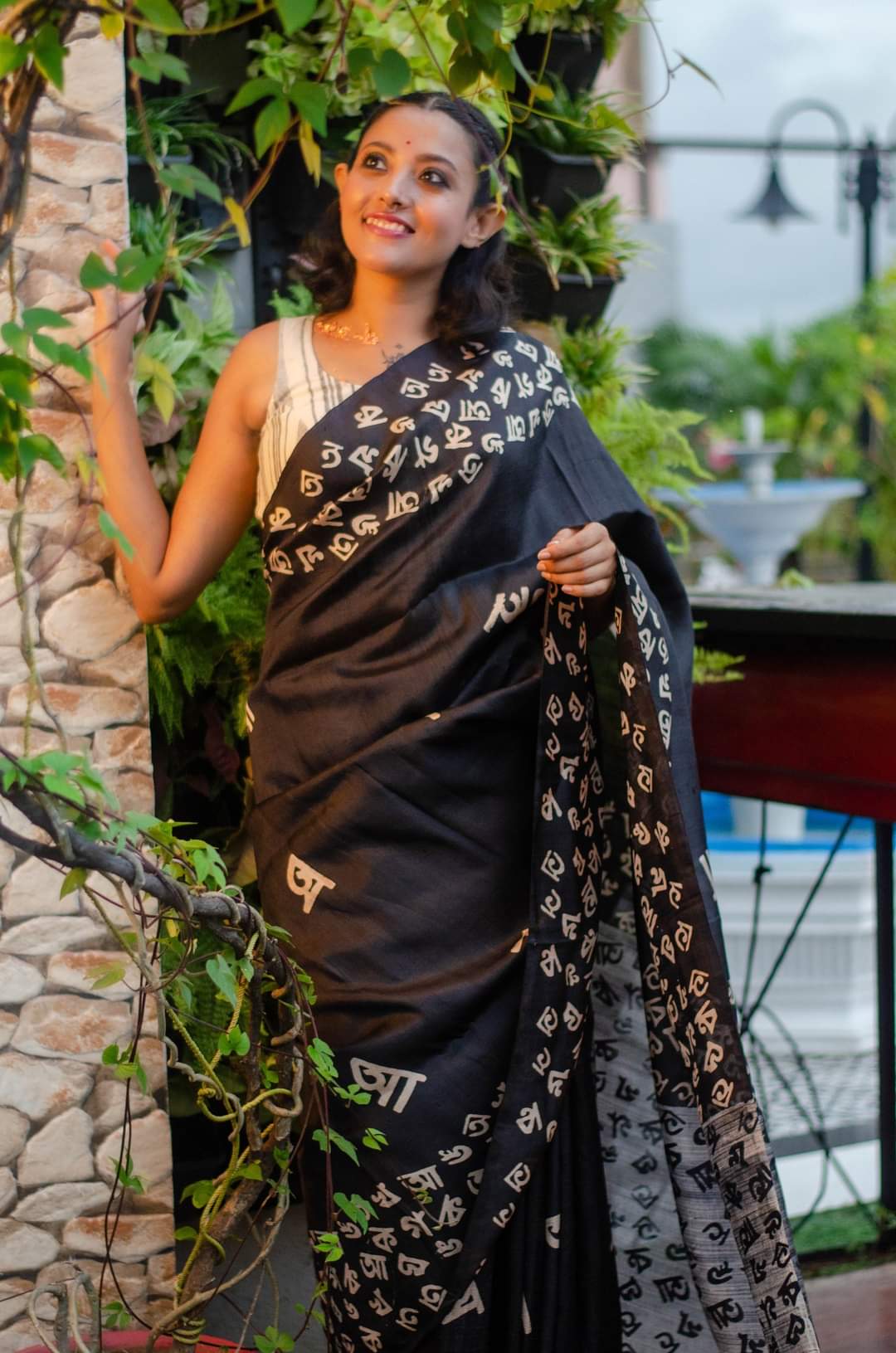 BORNOMALA 003 - PURE MULBERRY PRINTED SILK SAREE