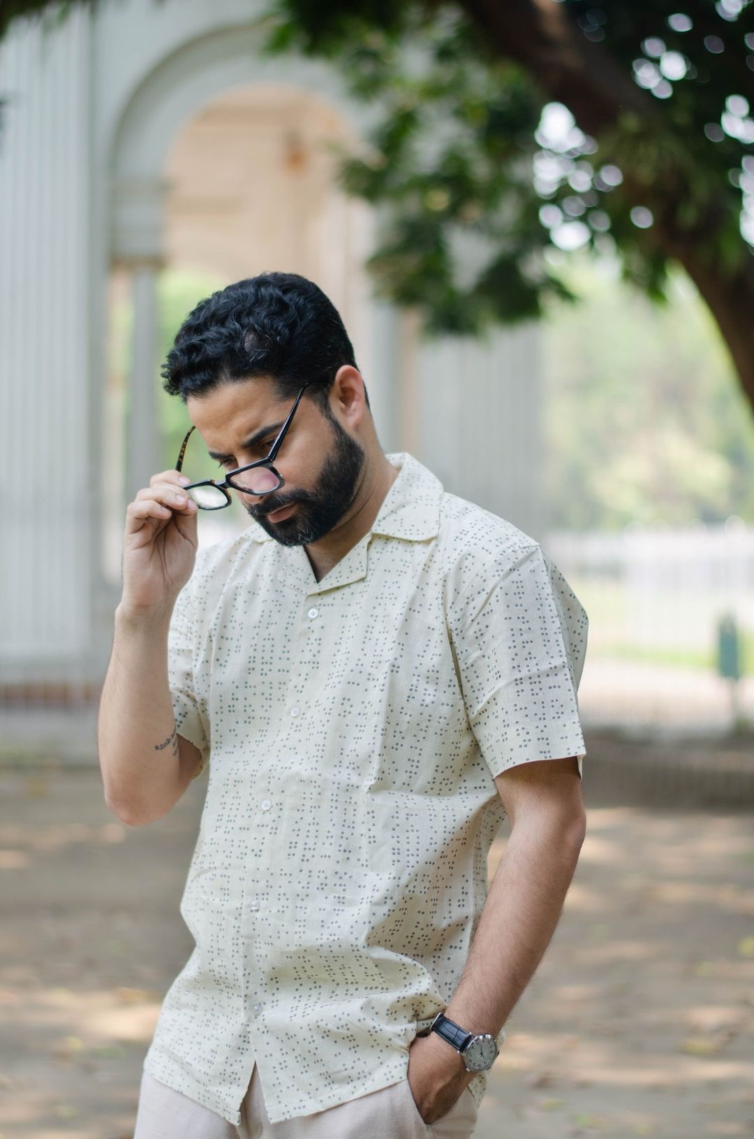 BRAILLE - HANDLOOM COTTON PRINTED SHIRT