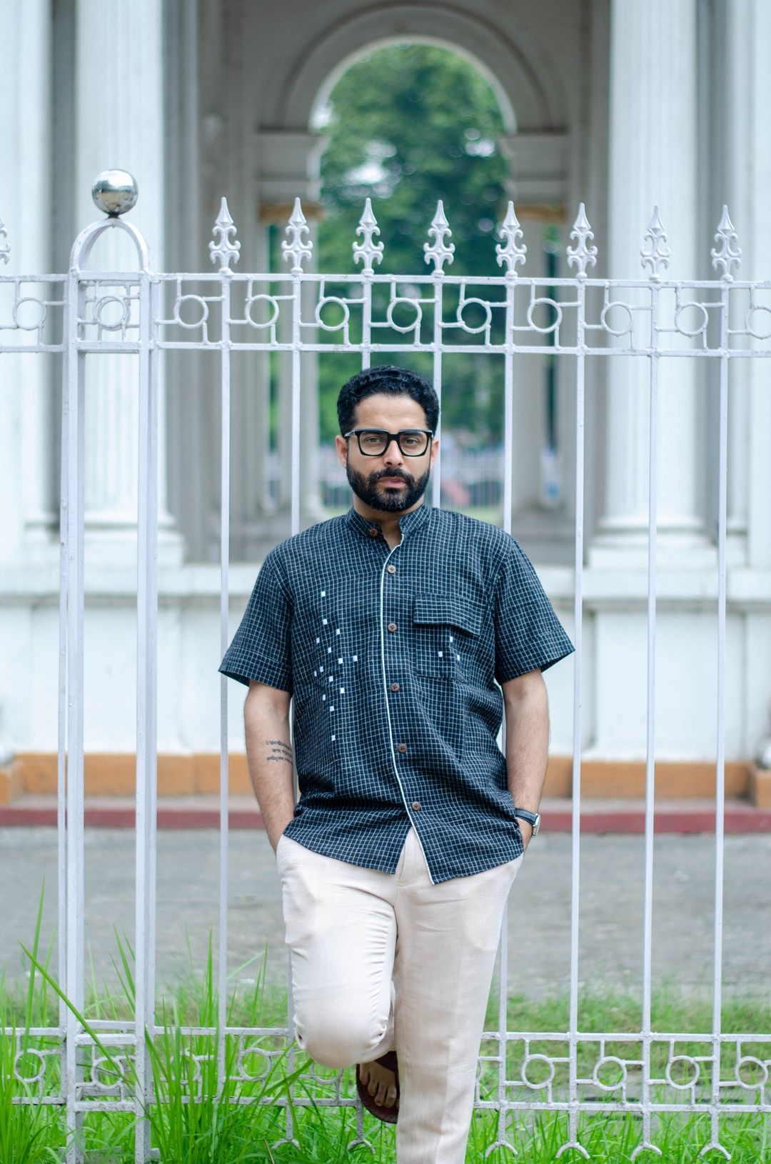 HOLIDAY SHIRT 004 - HANDEMBROIDERED HANDLOOM COTTON SHIRT