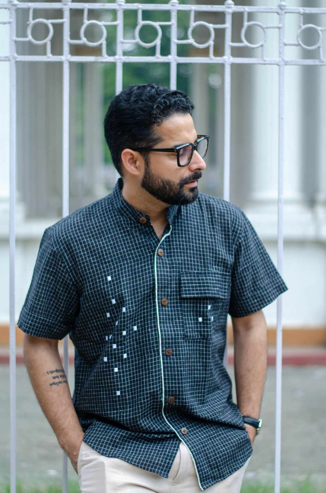 HOLIDAY SHIRT 004 - HANDEMBROIDERED HANDLOOM COTTON SHIRT