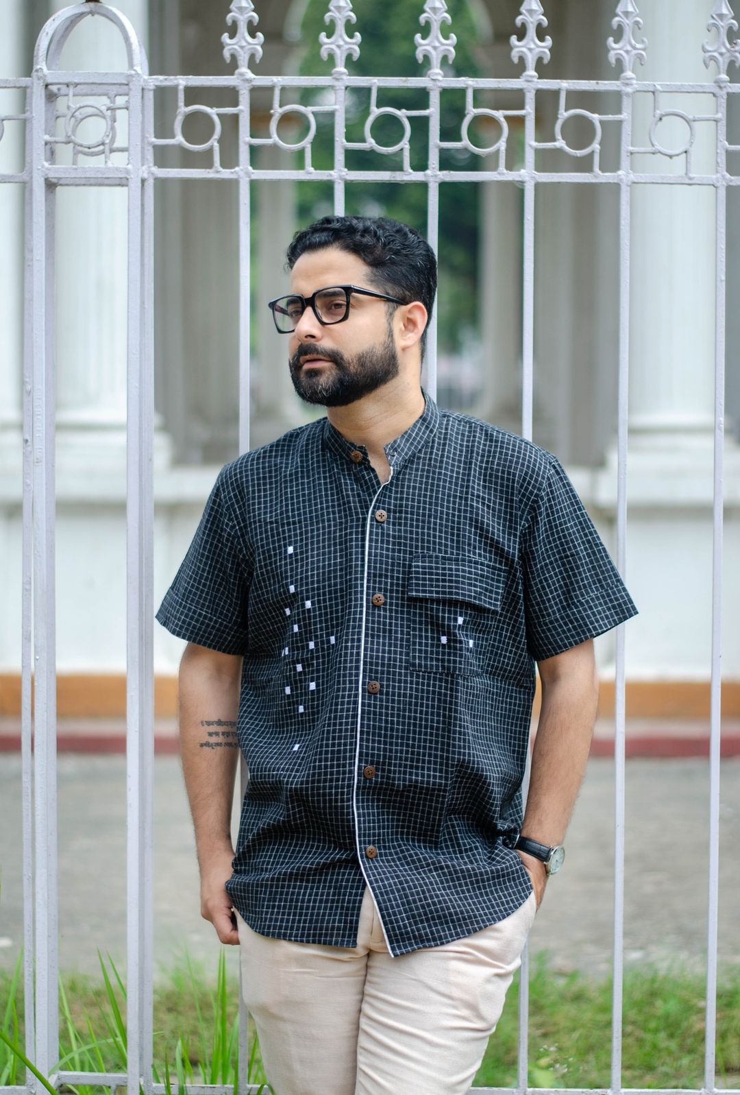 HOLIDAY SHIRT 004 - HANDEMBROIDERED HANDLOOM COTTON SHIRT