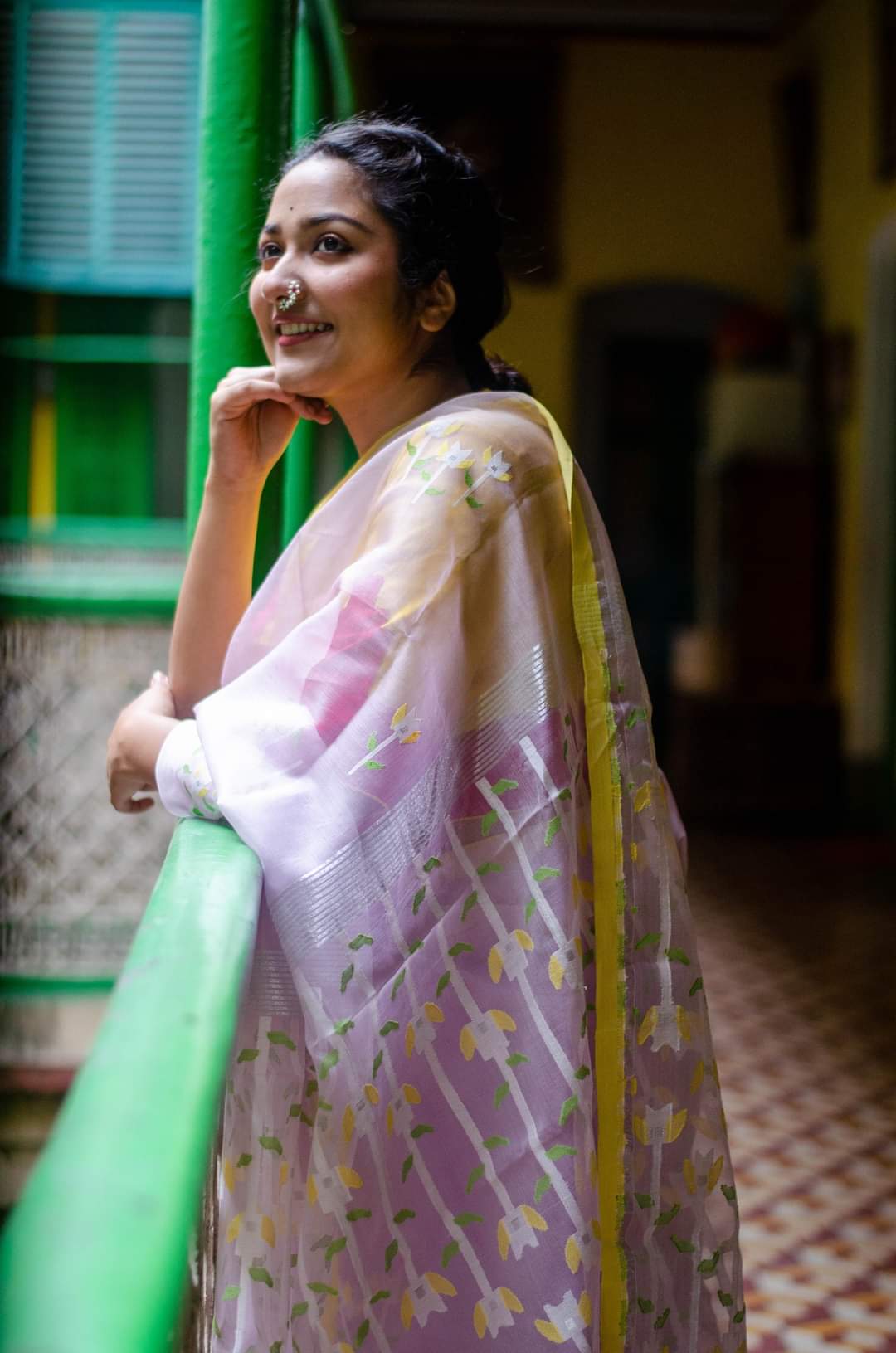 Lavender Dream: PURE MUSLIN JAMDANI SAREE