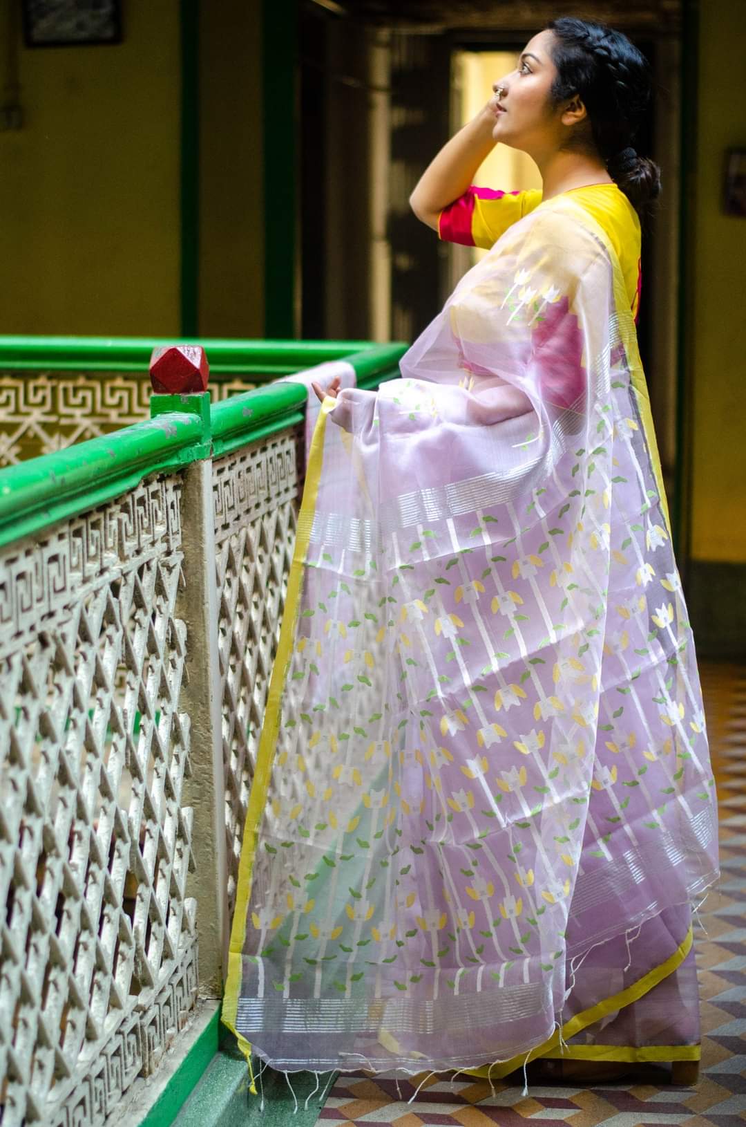 Lavender Dream: PURE MUSLIN JAMDANI SAREE