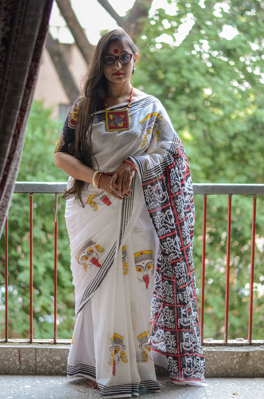 KAALI IN KOLKATA 001 - MULMUL COTTON SAREE